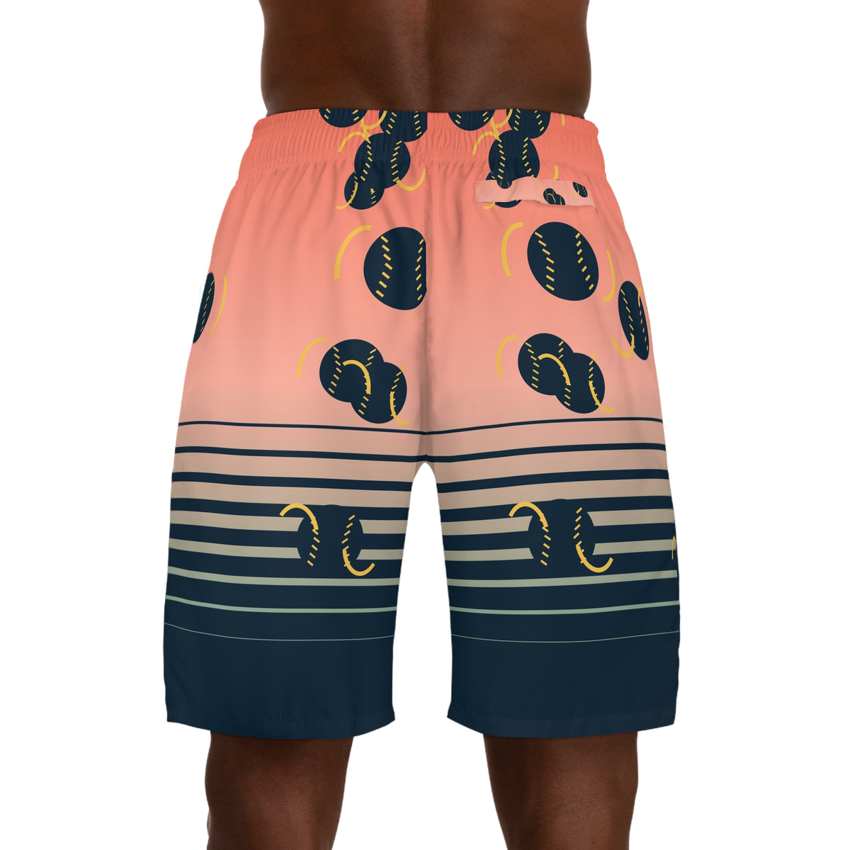 Baseball & Softball Coral Reef Horizon Fade Men's Athletic Shorts with Pockets