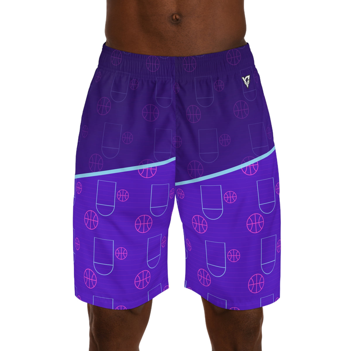 Basketball Ultra Violet Court Seam Men's Athletic Shorts with Pockets