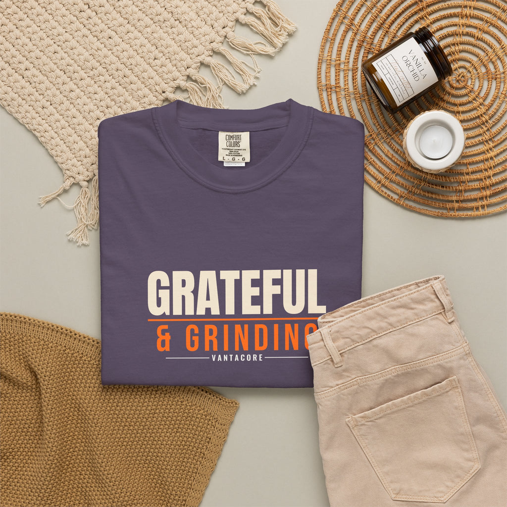 Grateful & Grinding | Women's Garment-Dyed Graphic Tee
