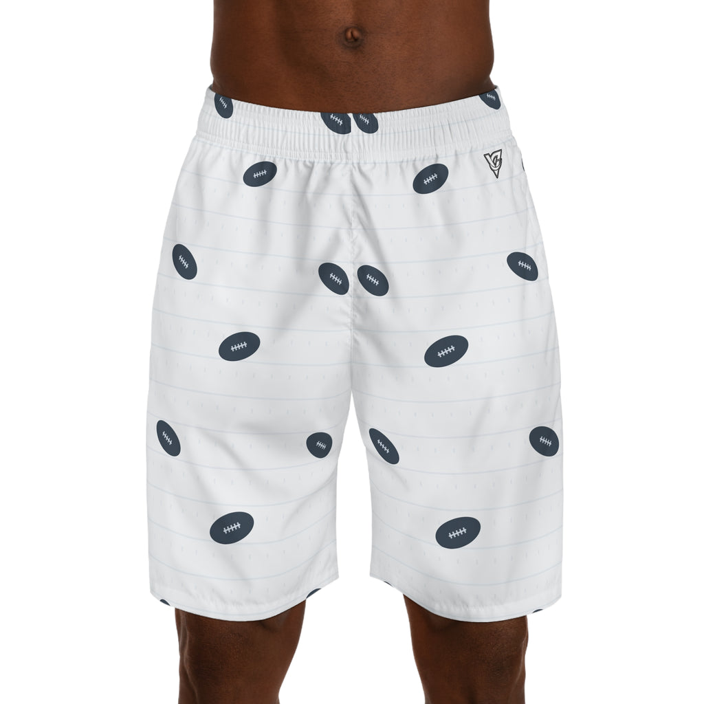 Football Arctic White Gridiron Men's Athletic Shorts with Pockets