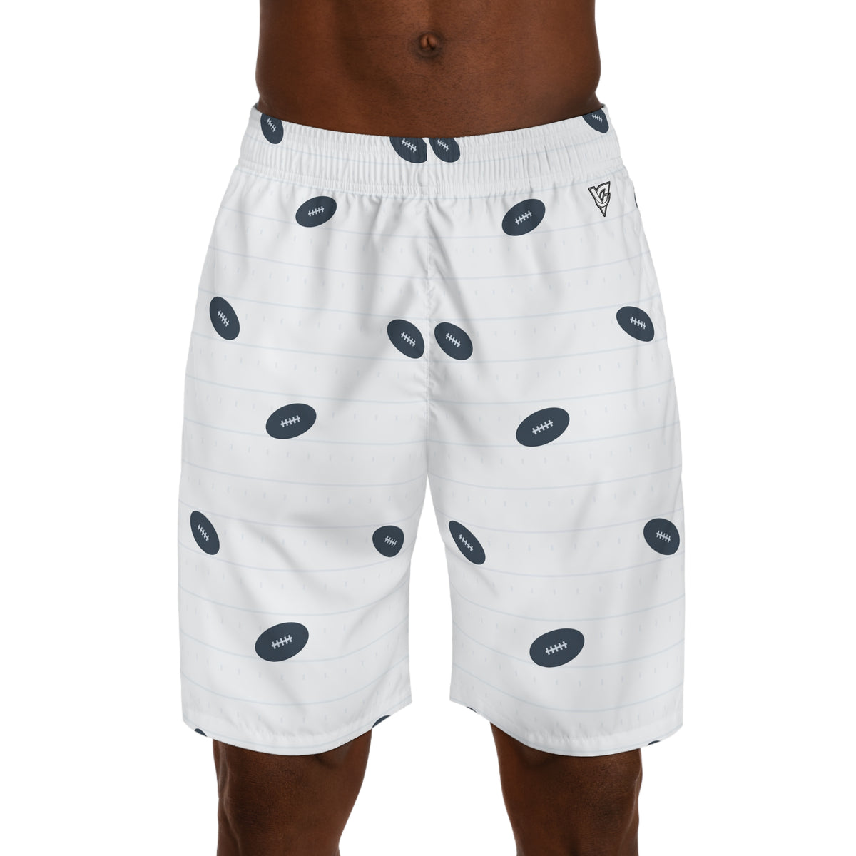 Football Arctic White Gridiron Men's Athletic Shorts with Pockets