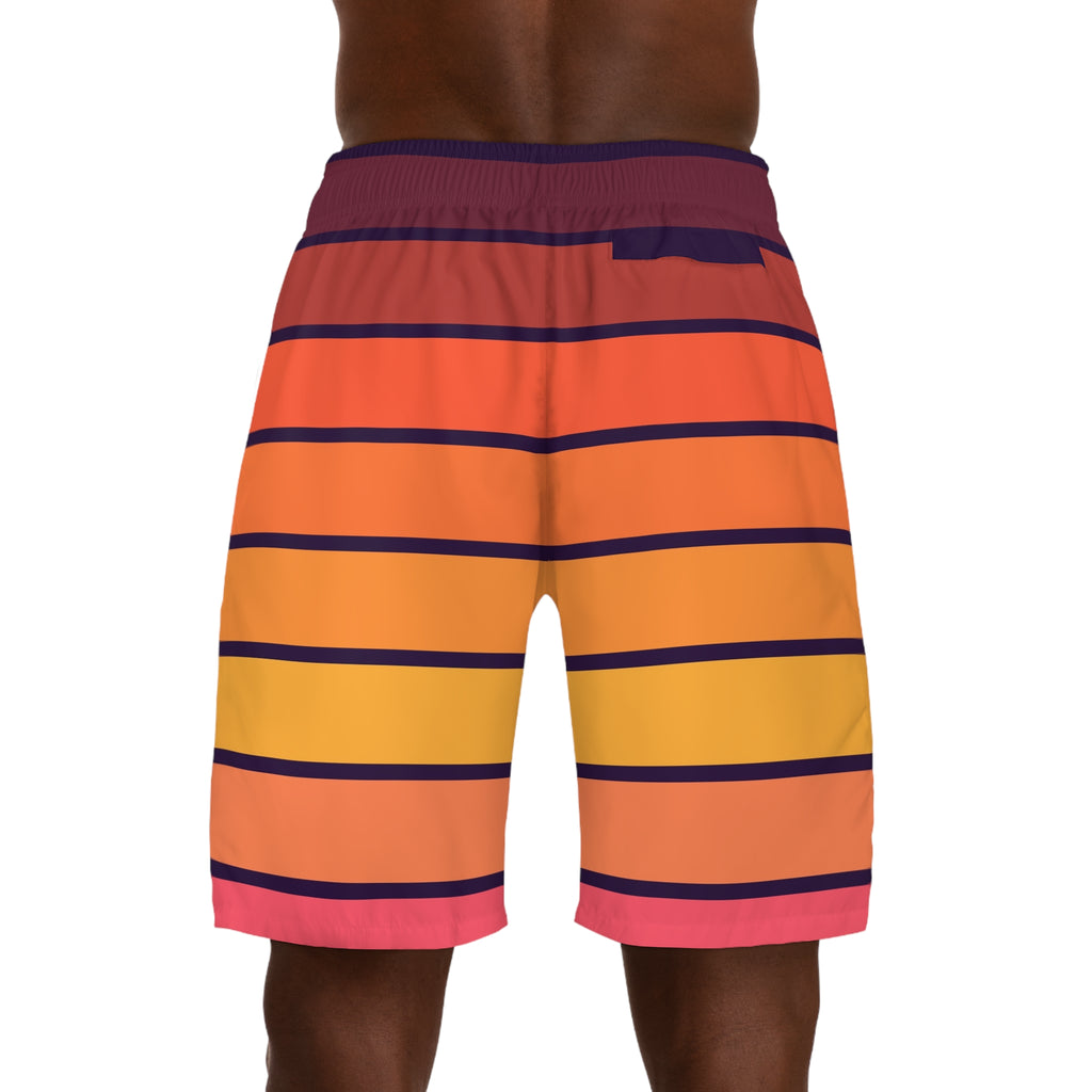 Men's Sunset Horizon Performance Jogger Athletic Shorts with Pockets