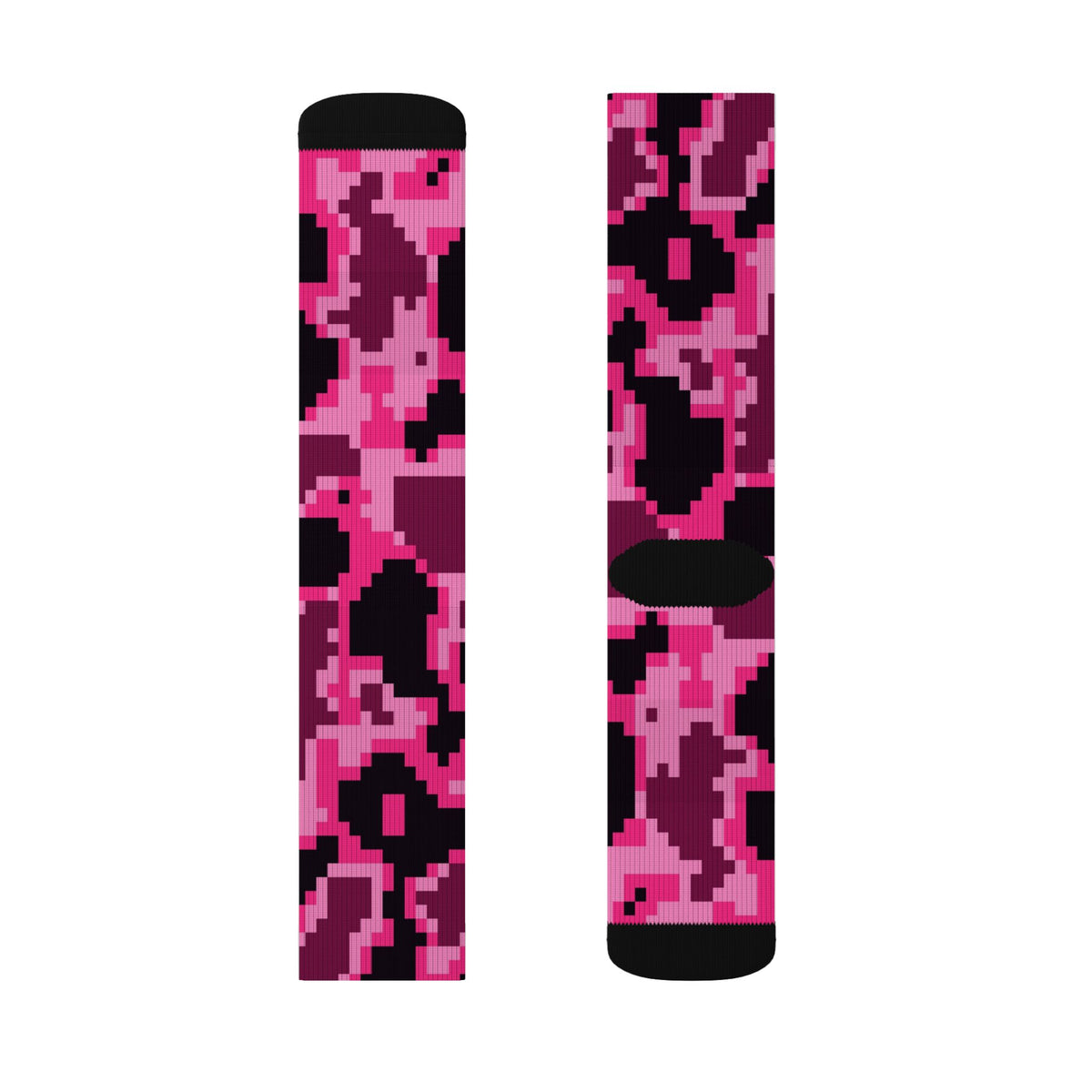 Hot Pink Digital Camo Athletic Crew Socks