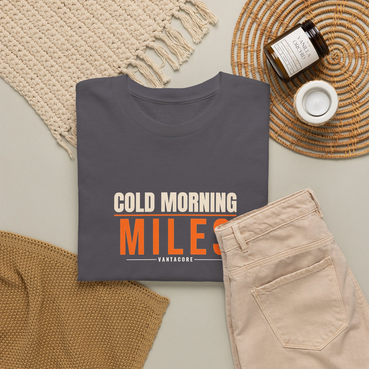 Cold Morning Miles | Men's Graphic Gym T-Shirt