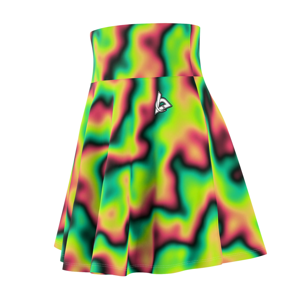 Running Emerald Zest Tie-Dye Spin Women's Athletic Skater Skirt