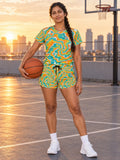 Basketball Citrus Pop Tie-Dye Spin Women's Sports Jersey - front view