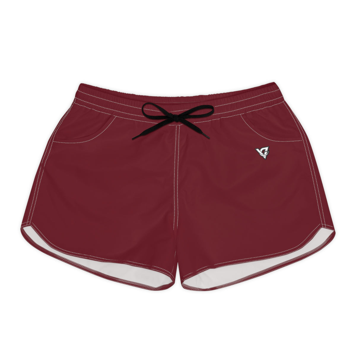 Vantacore Solid Maroon Women's Athletic Shorts with Pockets