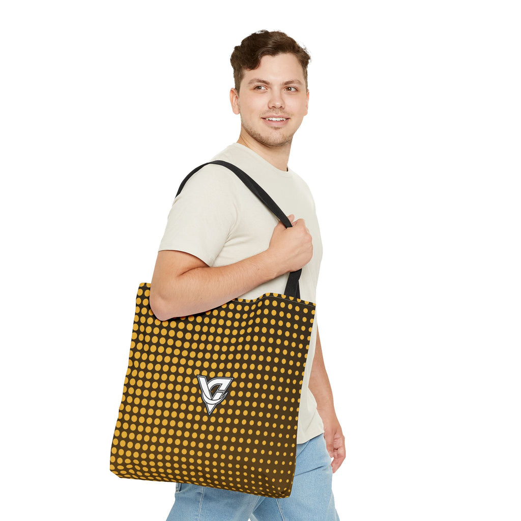 Harvest Gold Halftone Tote Bag — All-Over Print Gym & Everyday Tote