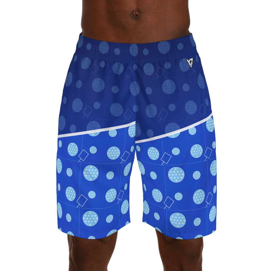 Pickleball Royal Ice Dink Dot Men's Athletic Shorts with Pockets