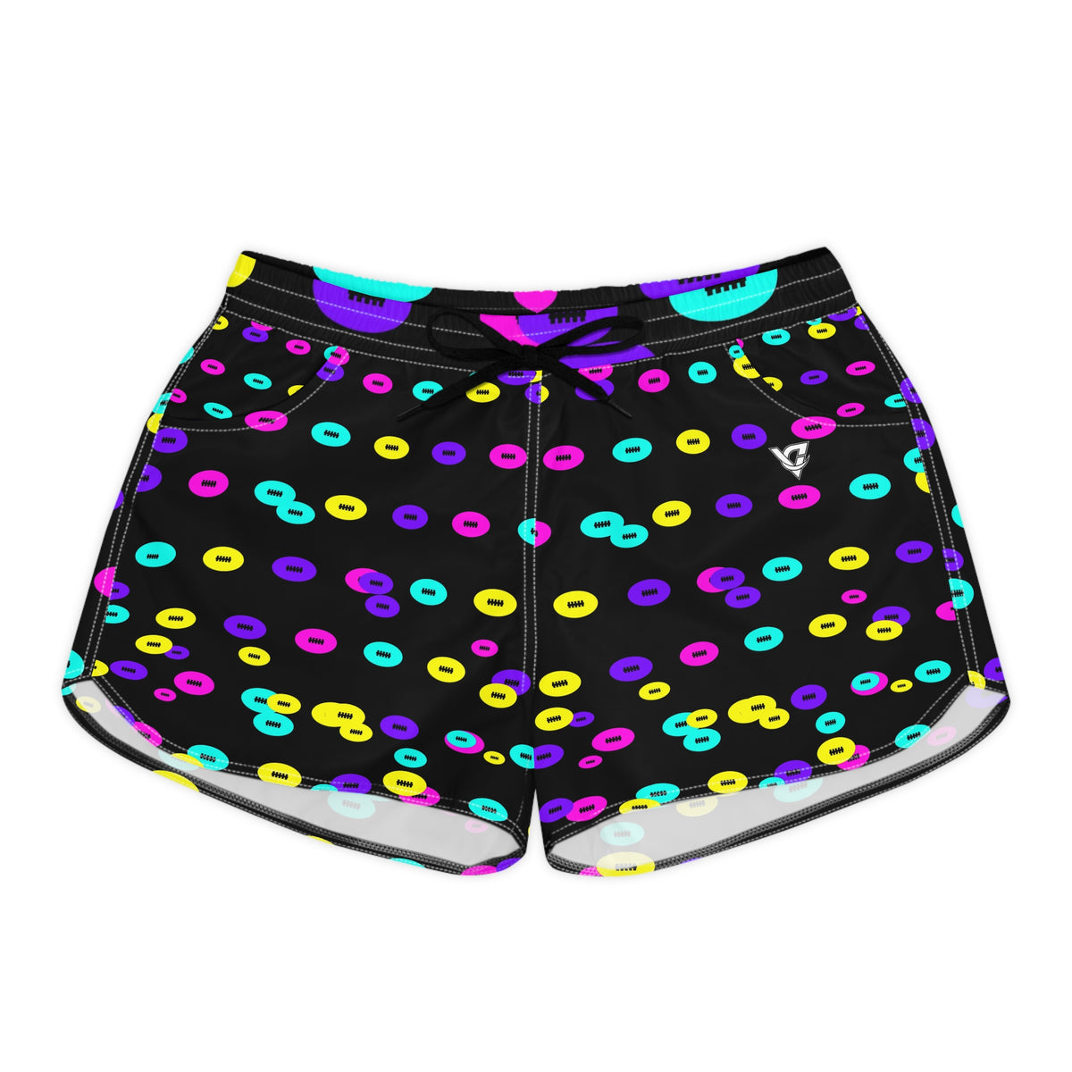 Football Midnight Neon Icon Storm Women's Athletic Shorts with Pockets