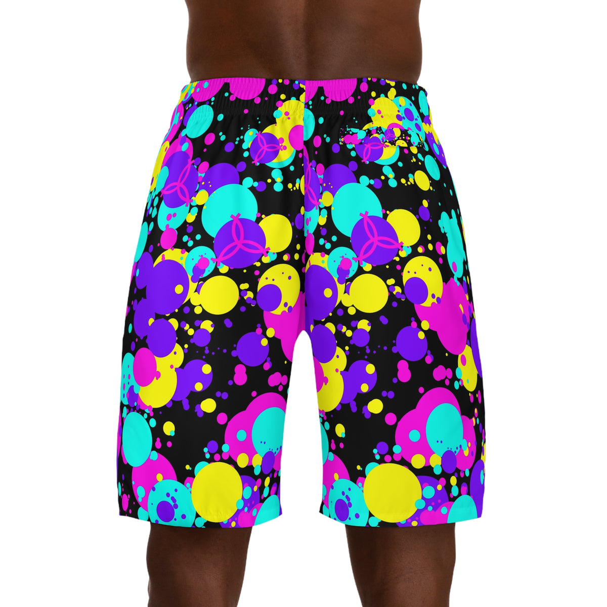 Volleyball Midnight Neon Splash Zone Men's Athletic Shorts with Pockets