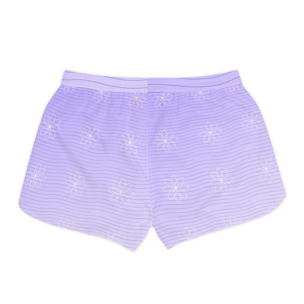 Yoga Lavender Mist Flow Lotus Women's Athletic Shorts with Pockets