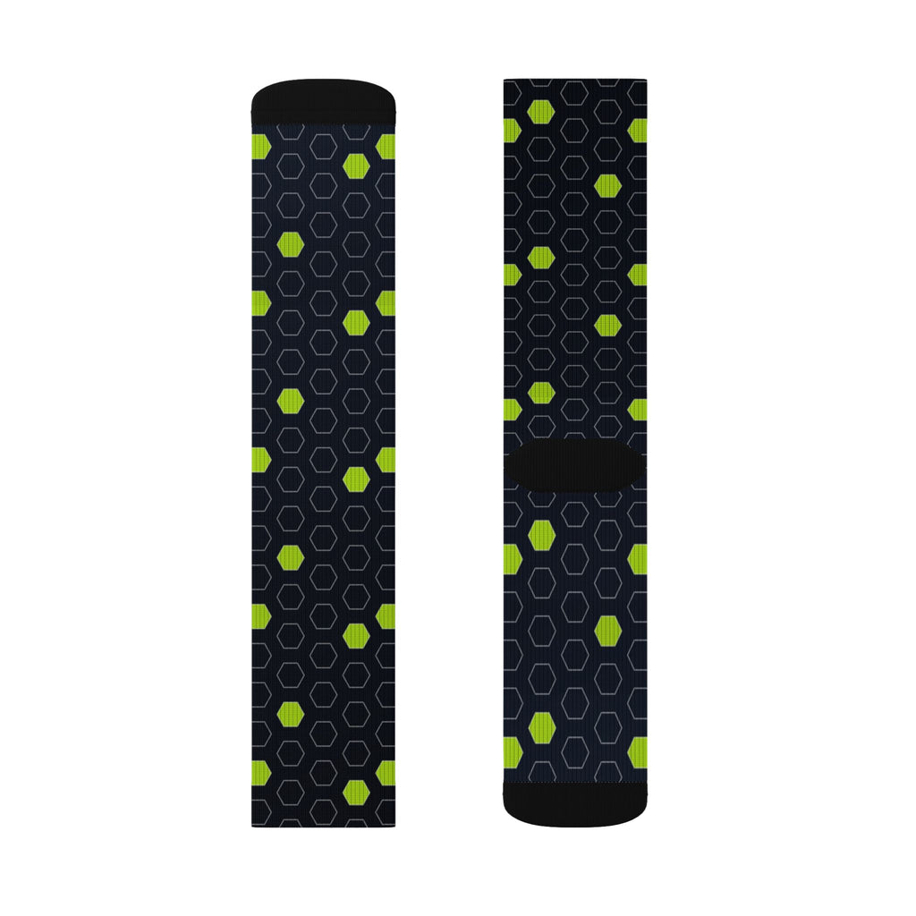 Soccer Volt Night Hex Pitch Athletic Crew Socks