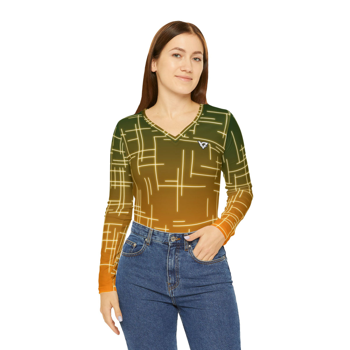 Citrus Circuit Women's Long Sleeve V-Neck Athletic Top