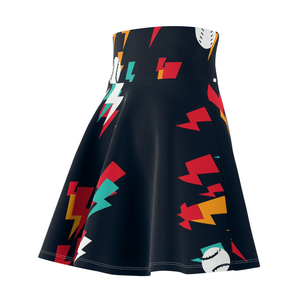Baseball & Softball Aqua Volt Bolt Strike Women's Athletic Skater Skirt