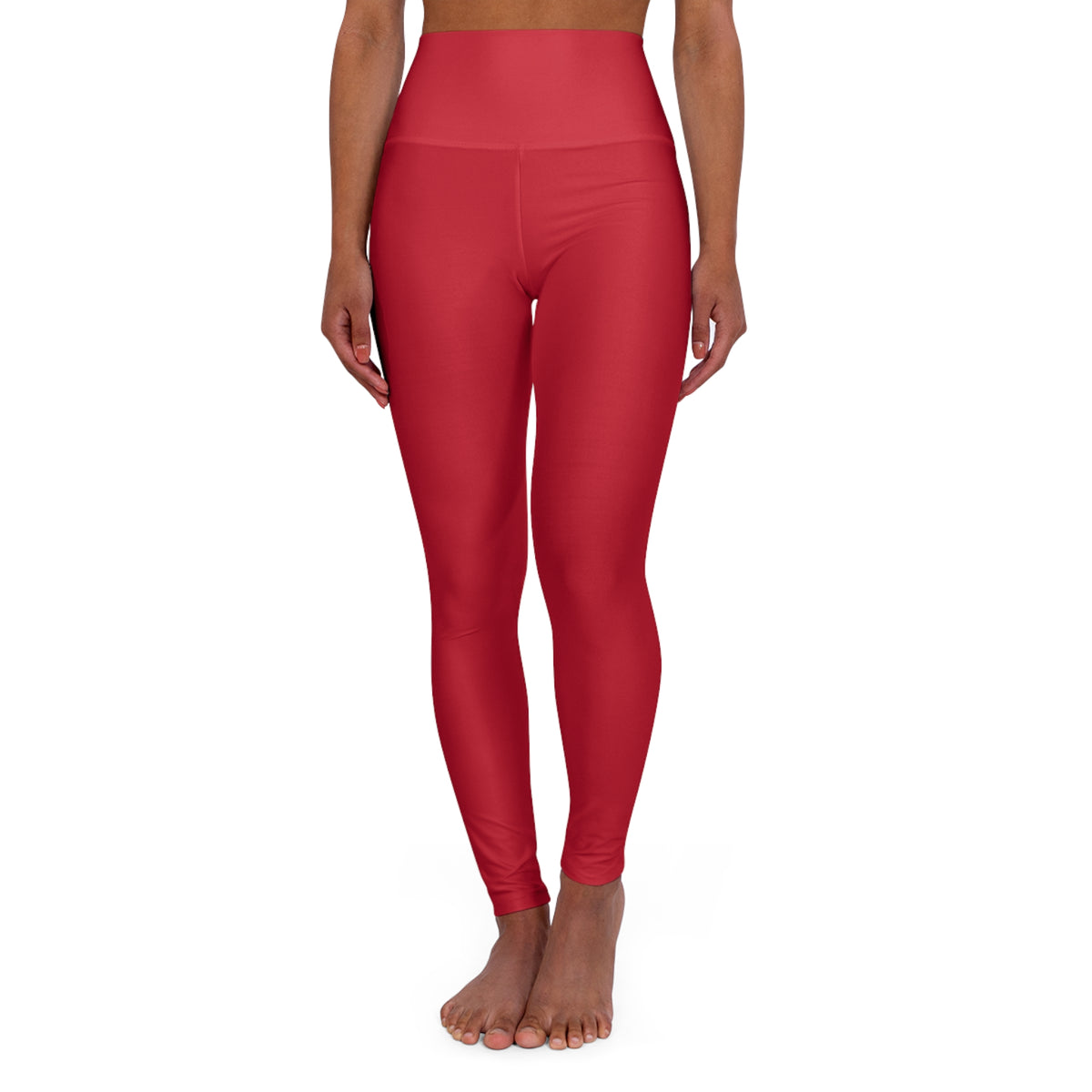 Cherry Red Essential High-Waisted Yoga Leggings
