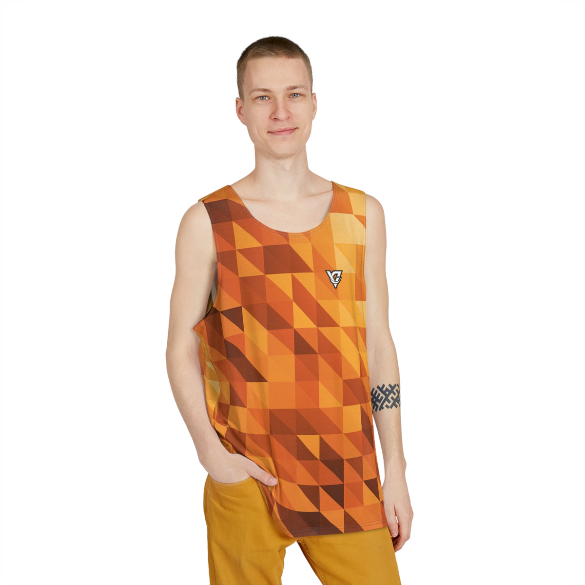 Golden Hour Low-Poly Men's Athletic Tank
