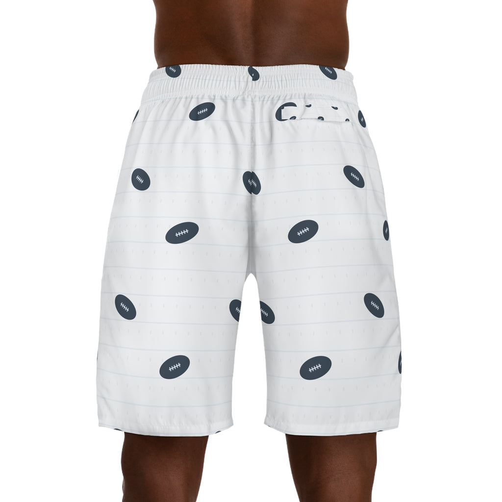 Football Arctic White Gridiron Men's Athletic Shorts with Pockets