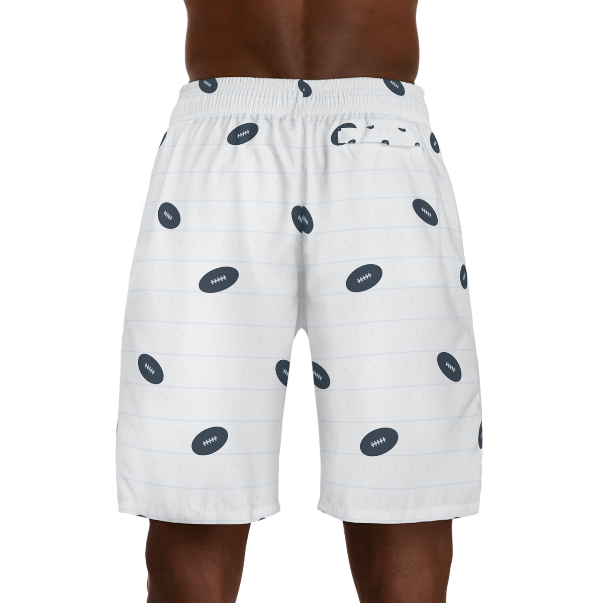 Football Arctic White Gridiron Men's Athletic Shorts with Pockets