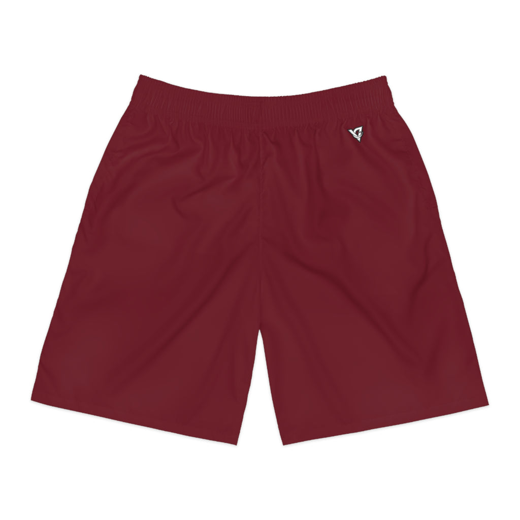 Vantacore Solid Maroon Men's Athletic Shorts with Pockets