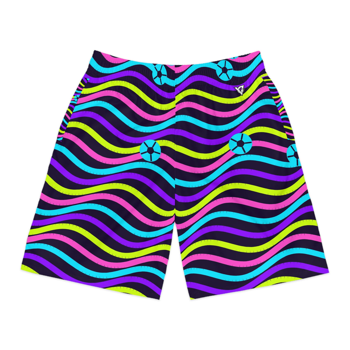 Soccer Violet Volt Wave Rider Men's Athletic Shorts with Pockets