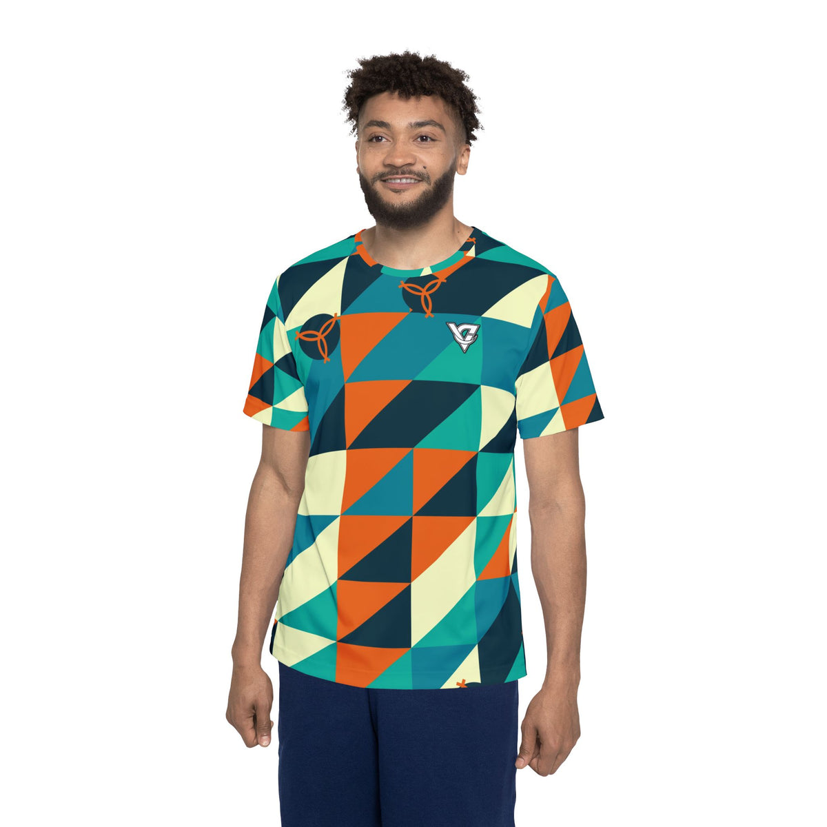 Volleyball Peacock Prism Block Men's Sports Jersey