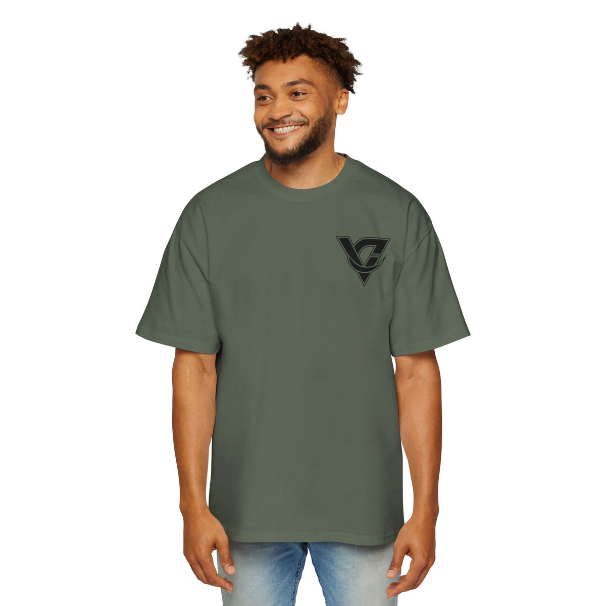 Graphic Tee — Minimal Geometric V Logo Chest Print