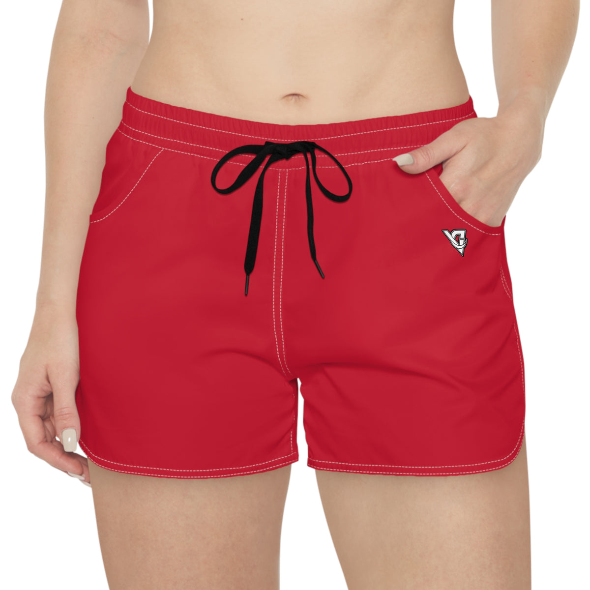 Women's Multipurpose Athletic Shorts with Pockets | Cherry Red Essential