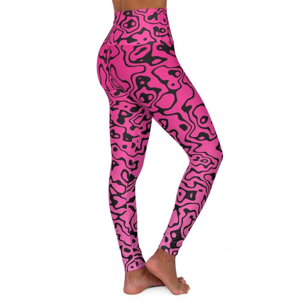 Hot Pink Tiger High-Waisted Yoga Leggings (AOP)