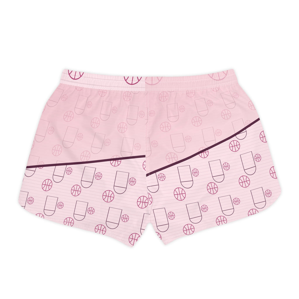 Basketball Blush Rose Court Seam Women's Athletic Shorts with Pockets
