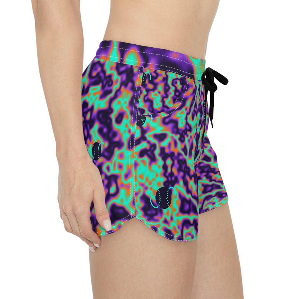 Baseball & Softball Galaxy Glow Marble Flow Women's Athletic Shorts with Pockets