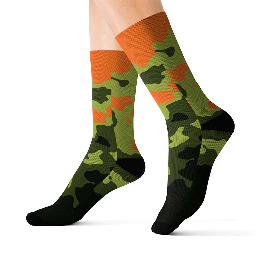 Moss Flame Magma Athletic Crew Socks