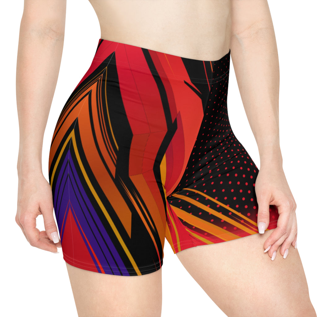 Tech-Stripe Women's Biker Shorts | Graphic Activewear