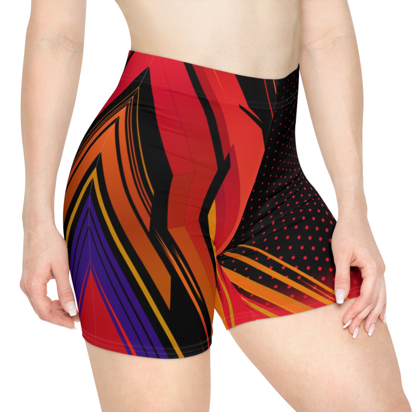 Tech-Stripe Women's Biker Shorts | Graphic Activewear