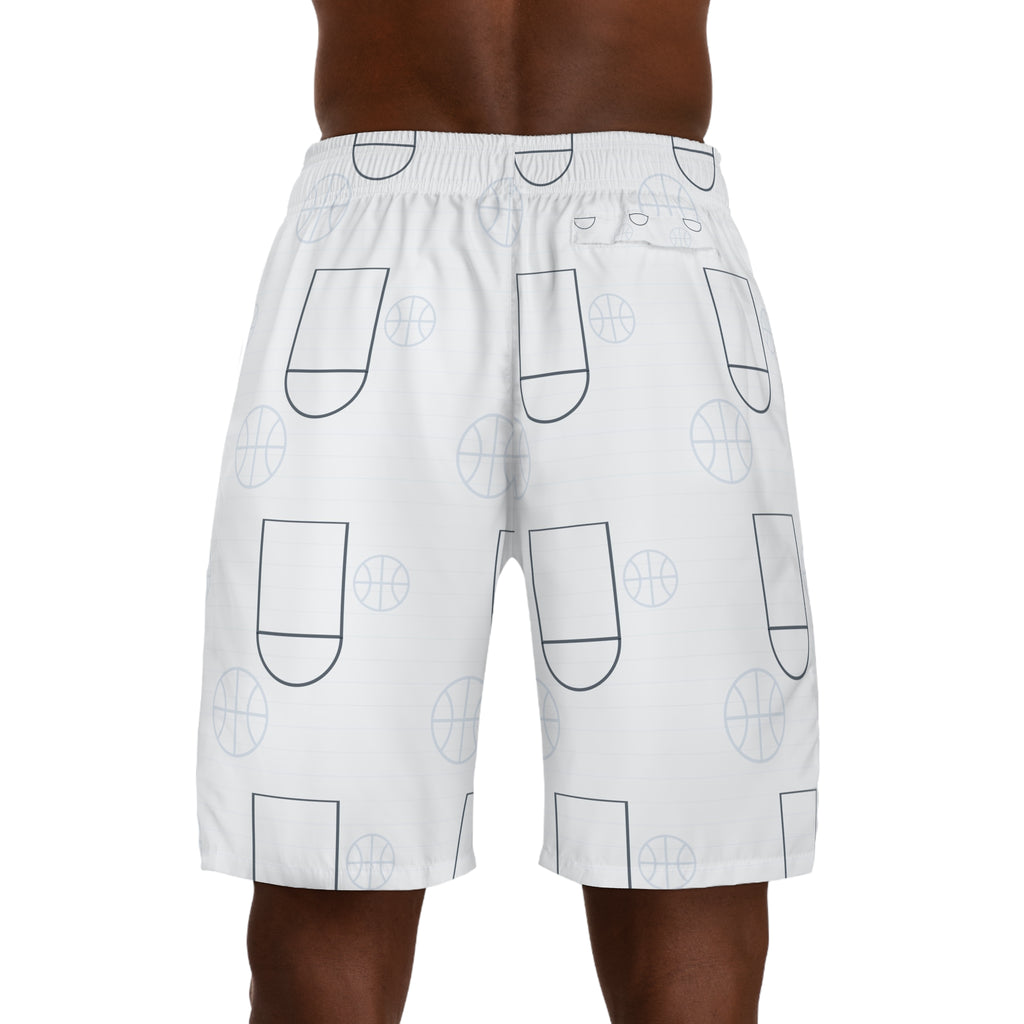 Basketball Arctic White Court Seam Men's Athletic Shorts with Pockets