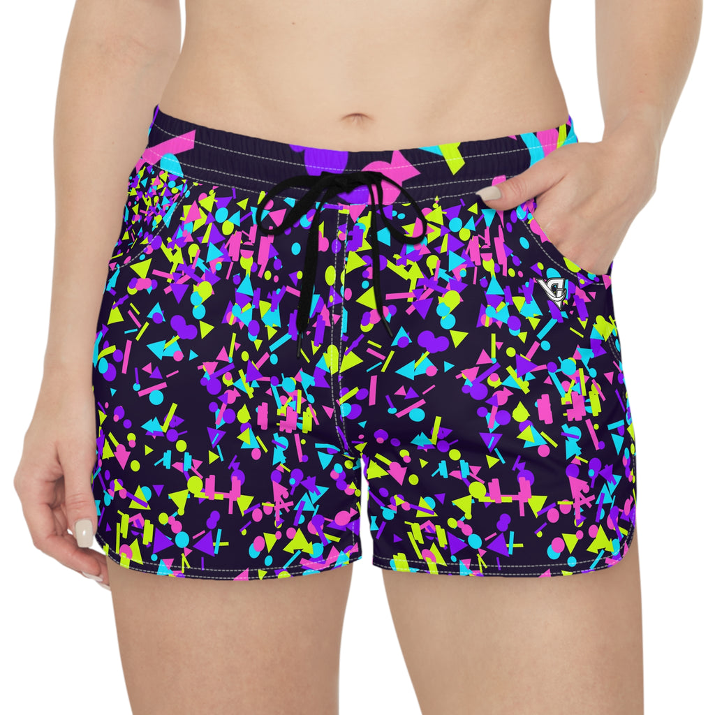 Training & Gym Violet Volt Confetti Pop Women's Athletic Shorts with Pockets