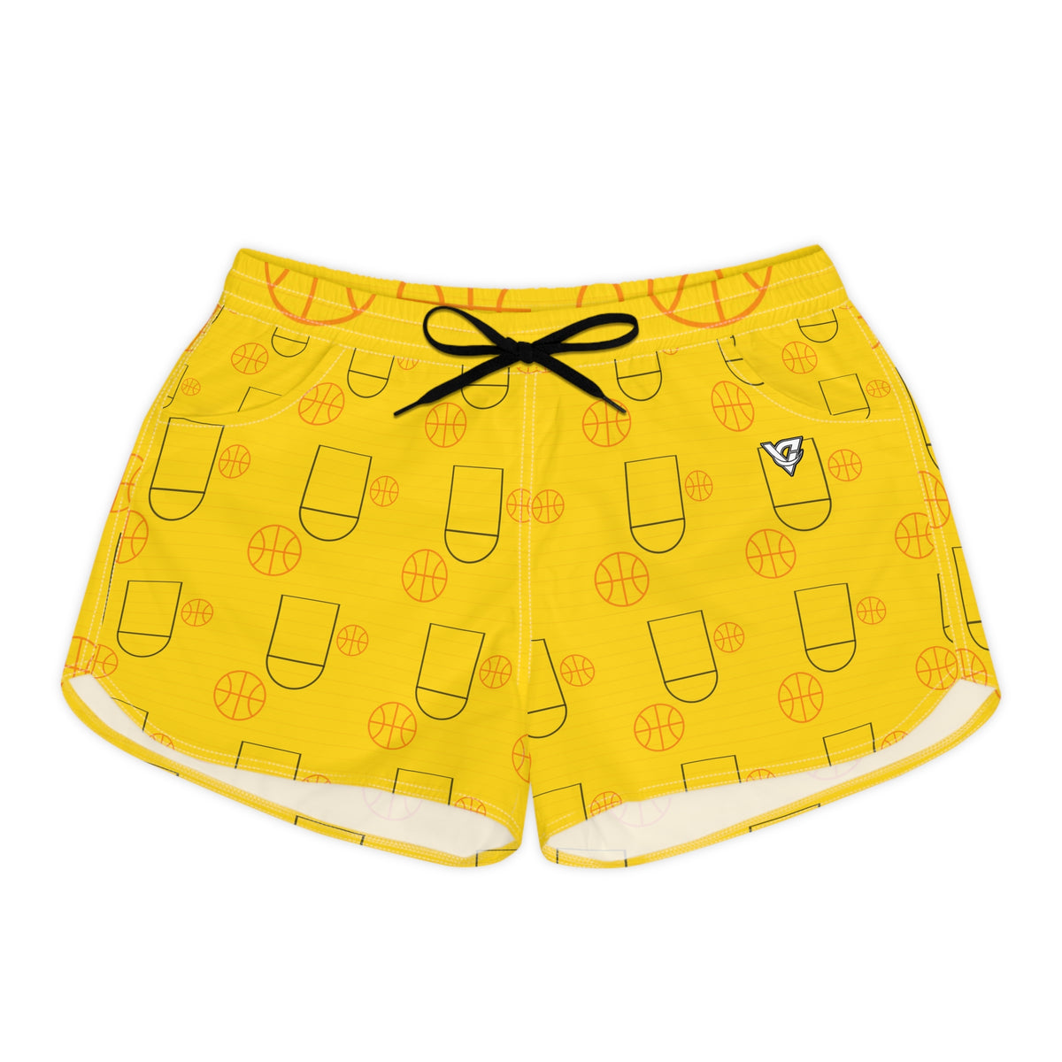 Basketball Neon Citrus Court Seam Women's Athletic Shorts with Pockets