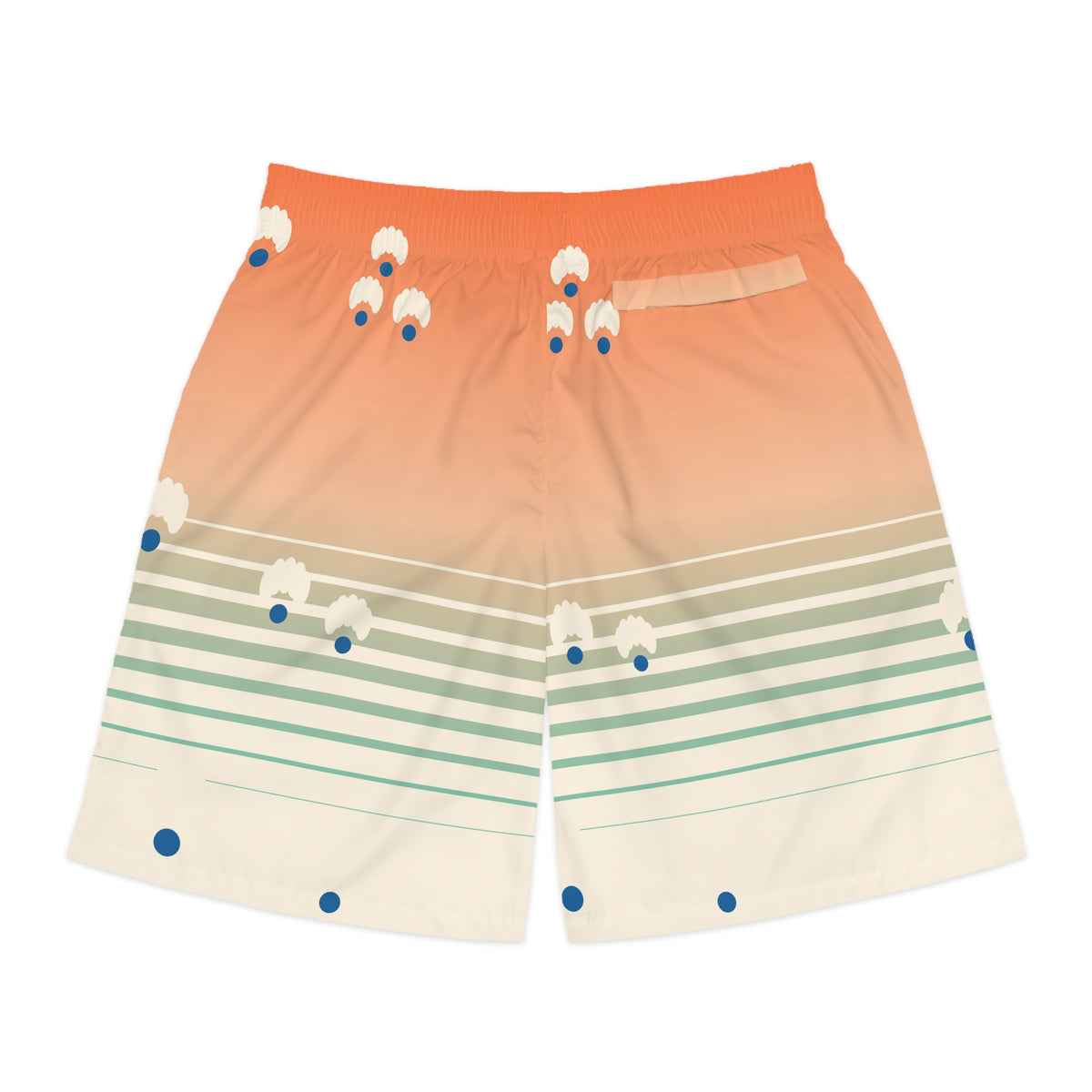 Yoga Papaya Splash Horizon Fade Men's Athletic Shorts with Pockets