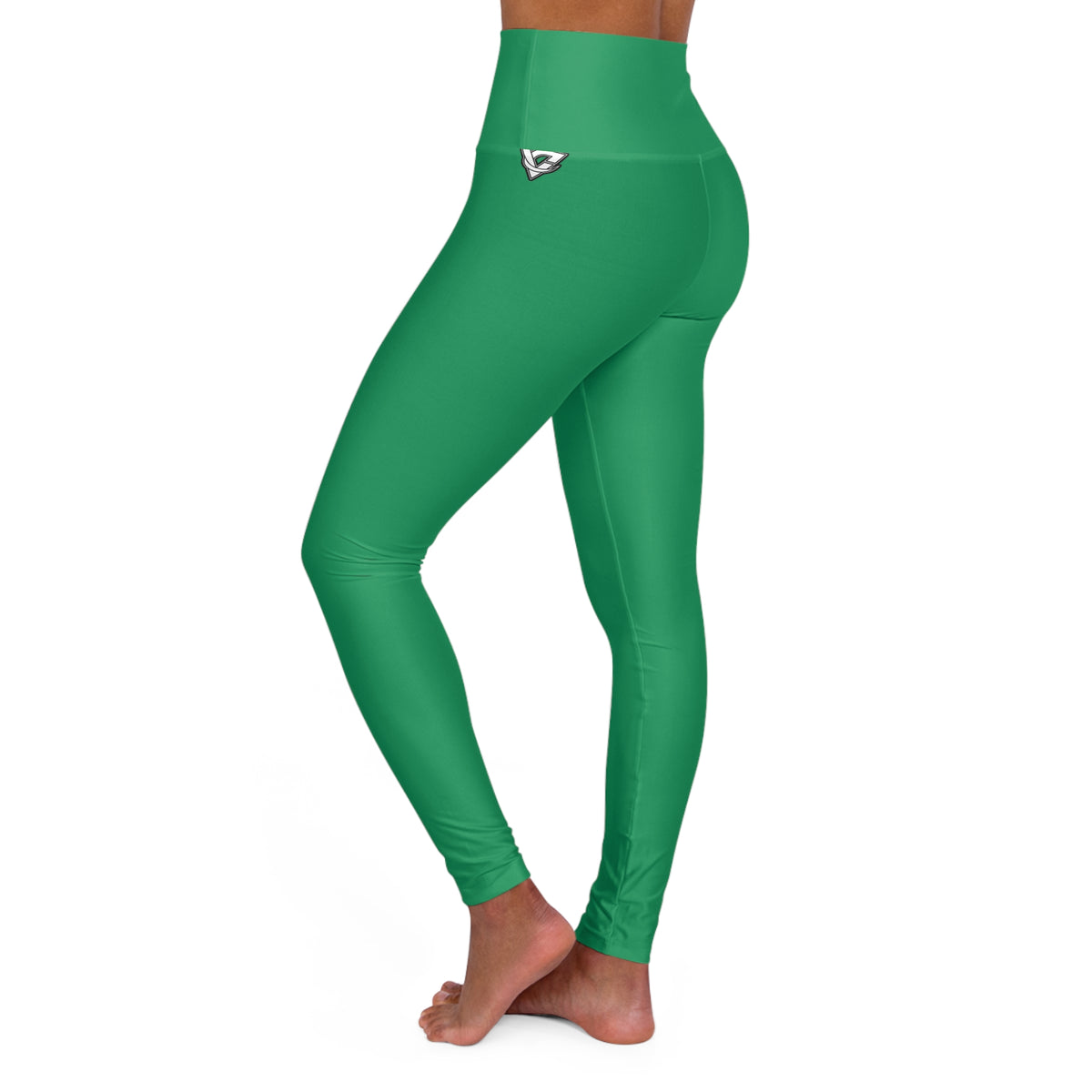 Emerald Green Essential High-Waisted Yoga Leggings (AOP)