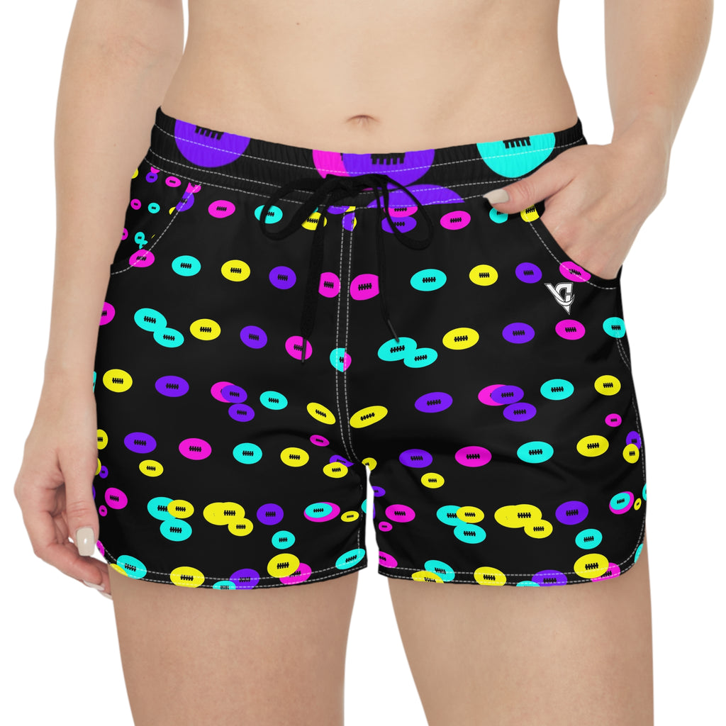 Football Midnight Neon Icon Storm Women's Athletic Shorts with Pockets