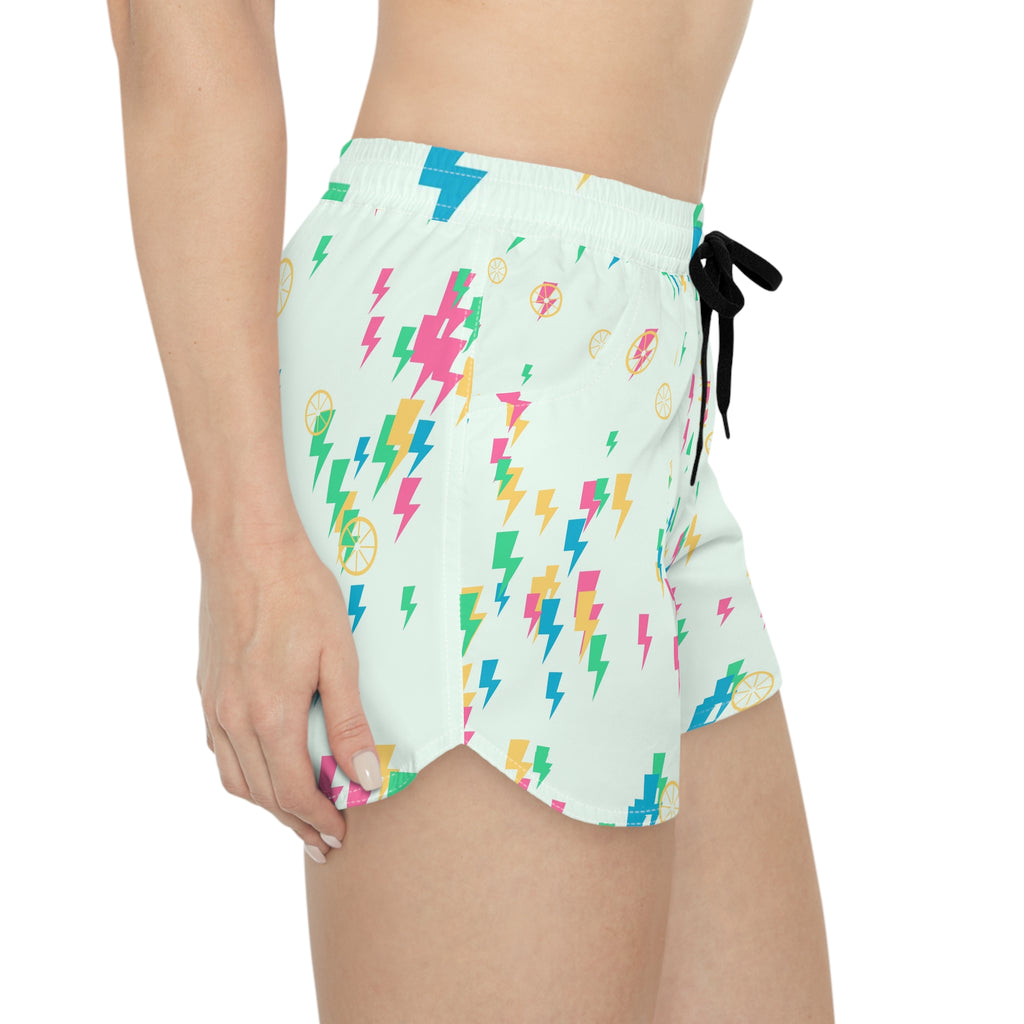 Cycling Mint Sorbet Bolt Strike Women's Athletic Shorts with Pockets