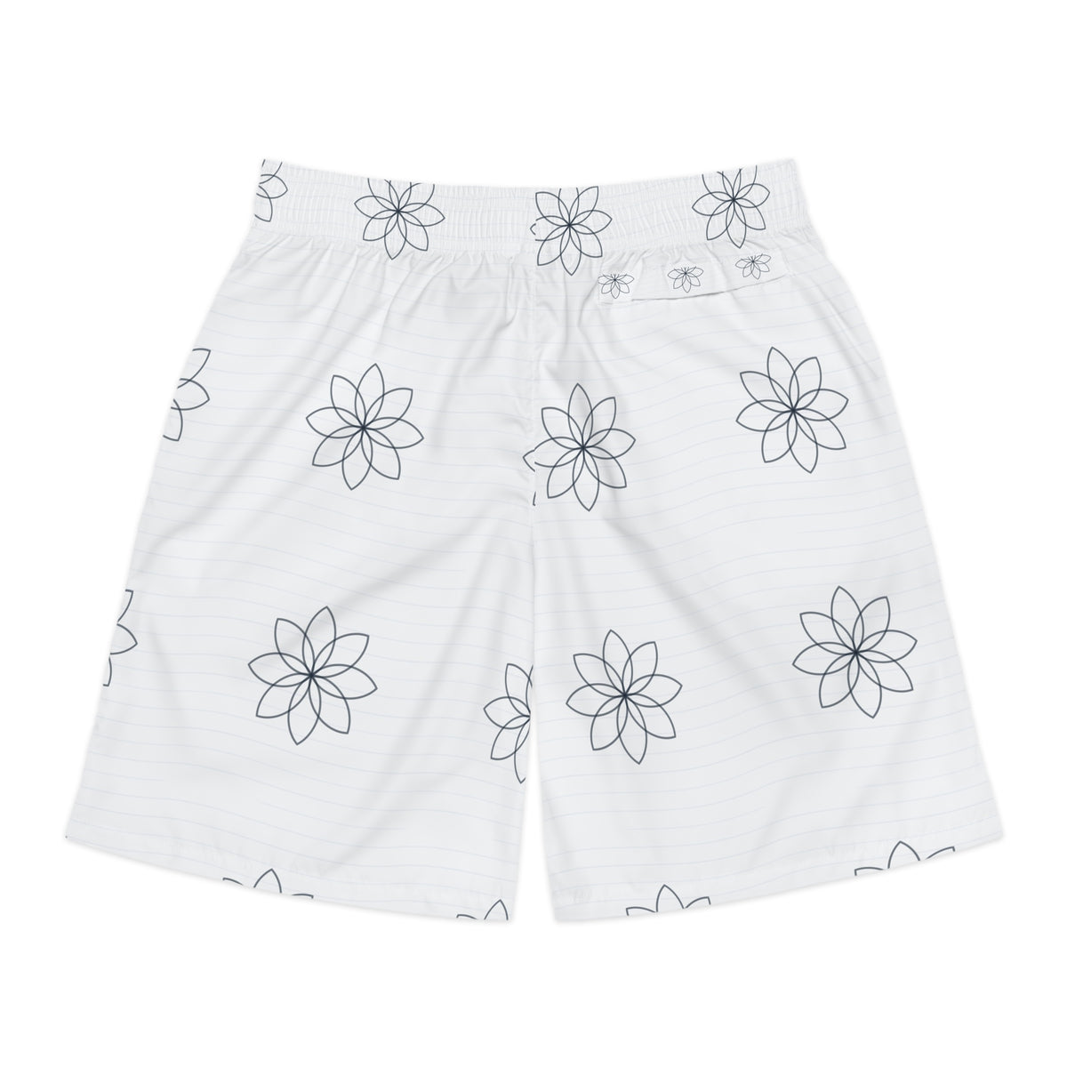 Yoga Arctic White Flow Lotus Men's Athletic Shorts with Pockets