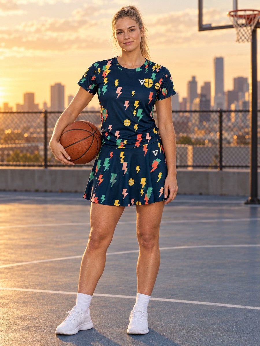 Basketball Coral Reef Bolt Strike Women's Sports Jersey - front view