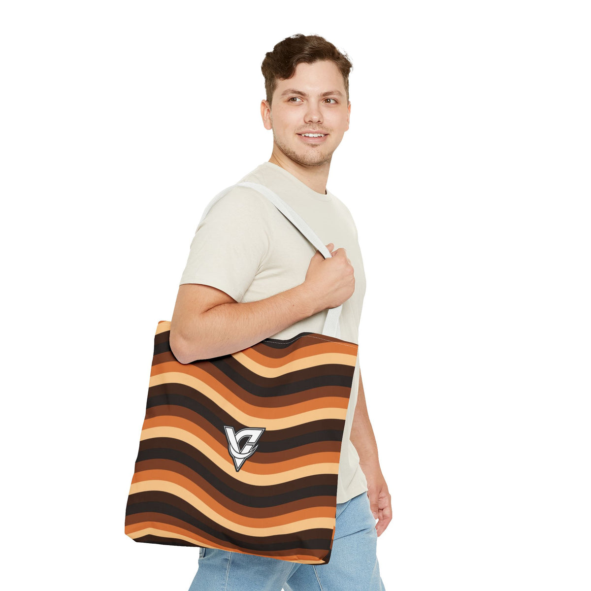 Copper Wave Tote Bag — All-Over Print Gym & Everyday Tote
