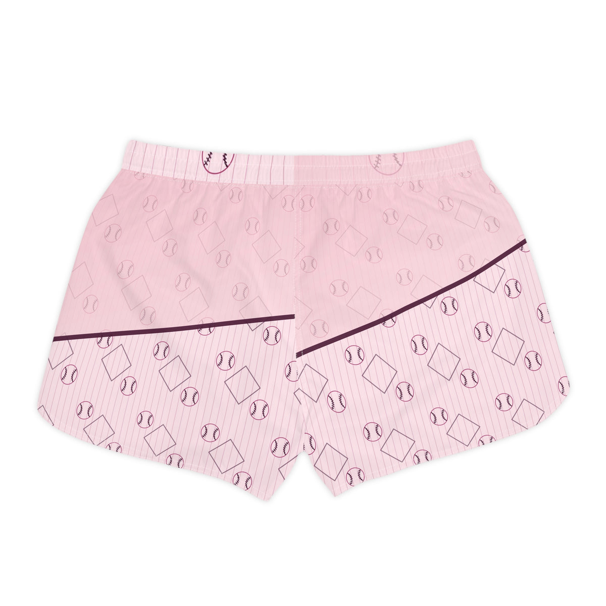 Baseball & Softball Blush Rose Diamond Stitch Women's Athletic Shorts with Pockets