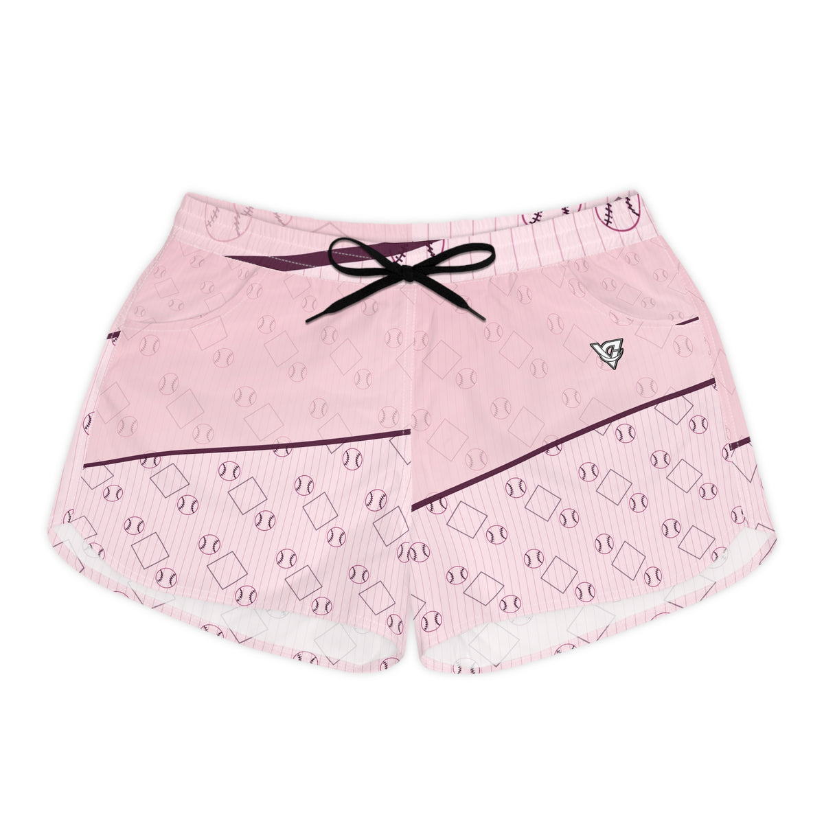 Baseball & Softball Blush Rose Diamond Stitch Women's Athletic Shorts with Pockets