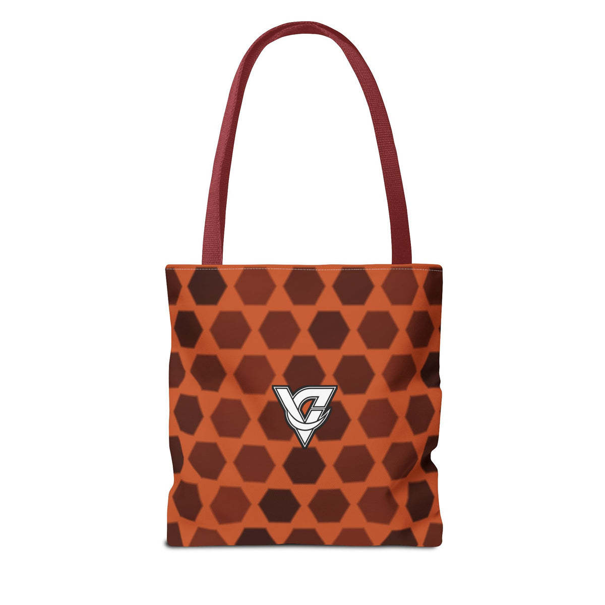 Auburn Hex Grid Tote Bag — All-Over Print Gym & Everyday Tote