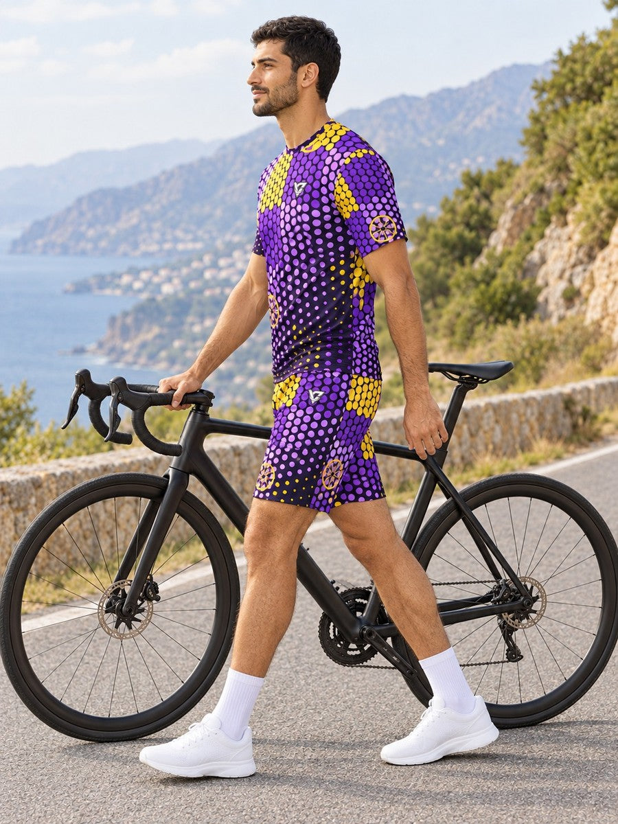 Cycling Ultra Grape Halftone Pulse Men's Sports Jersey - side view