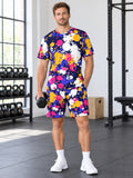 Training & Gym Royal Flame Splash Zone Men's Athletic Shorts with Pockets - front view