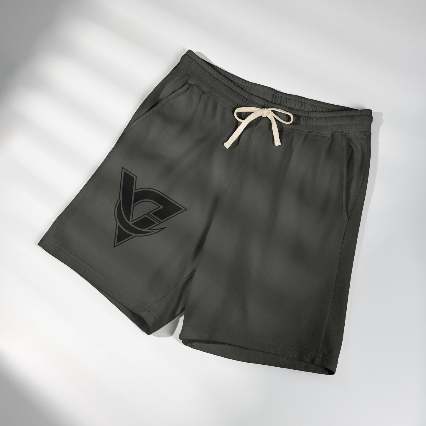 Lightweight Fleece Sweat Shorts — Retro V Logo Casual Lounge Shorts